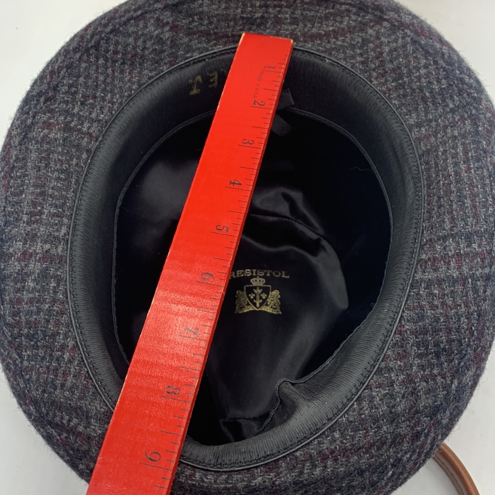 Resistol Vintage tweed Fedora Hat with Feather. HT3054 - Picture 10 of 12